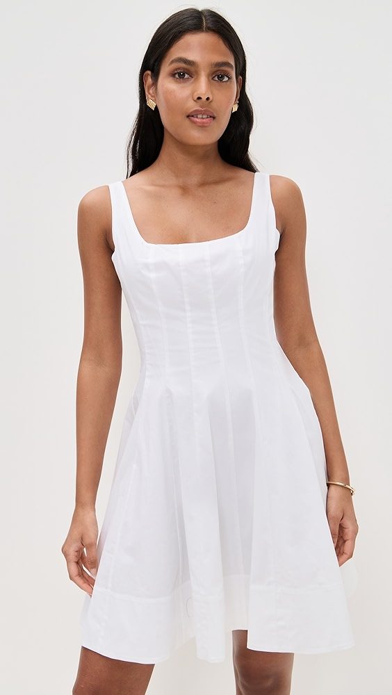 STAUD Wells Mini Dress_White