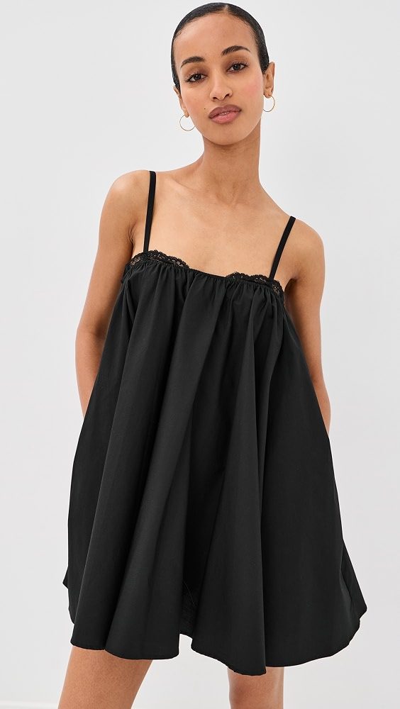 STAUD Cecily Mini Dress_Black