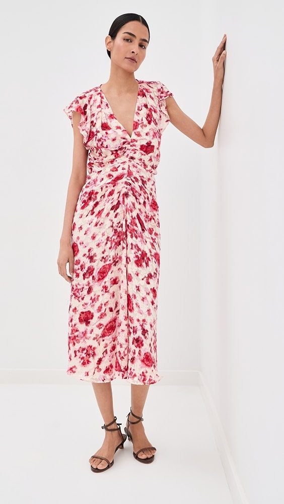 Lyndsay Dress_Ecru / Pink