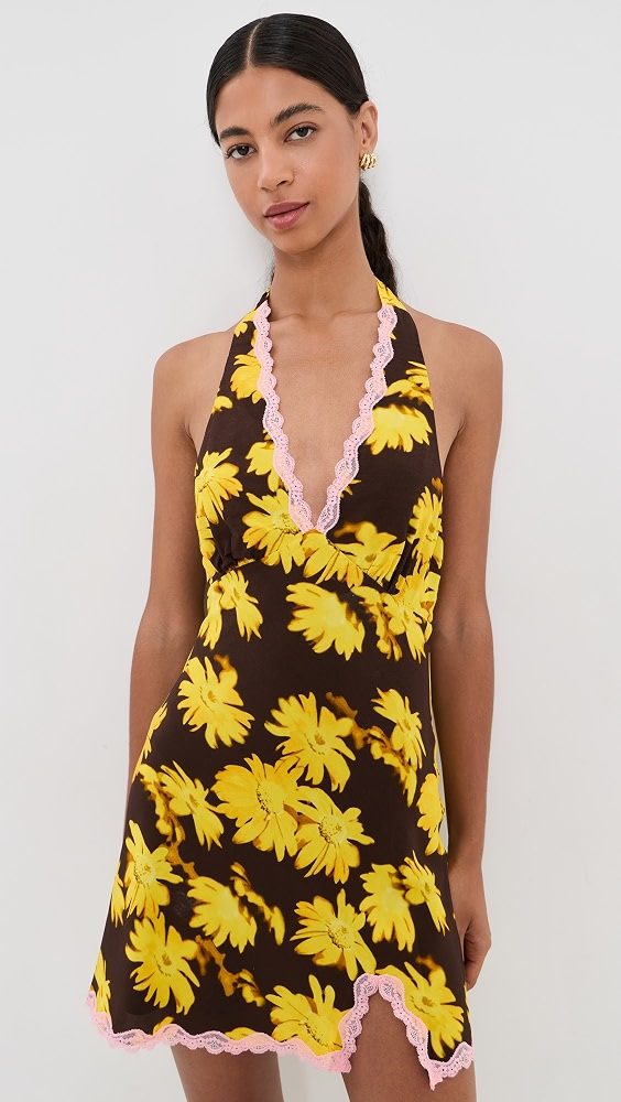 STAUD Lucca Mini Dress_Golden Daisy