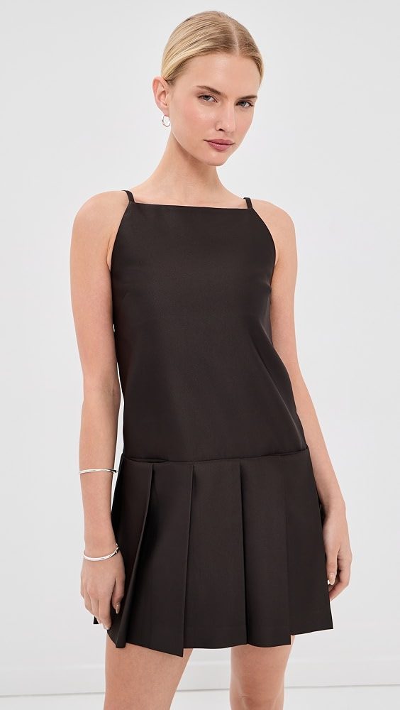 Silk Sleeveless Mini Dress_Dark Chocolate Brown