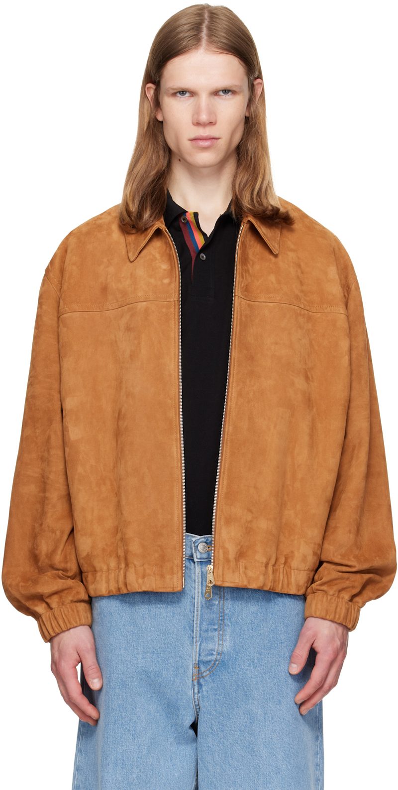 Paul Smith Tan Suede Bomber Jacket 262260M181001
