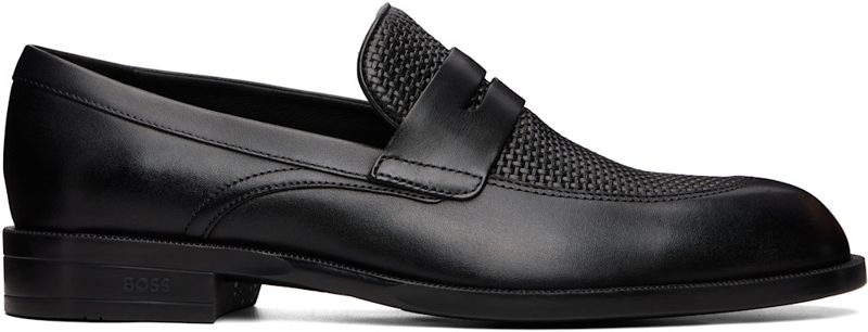 Black Leather Loafers 262085M231023