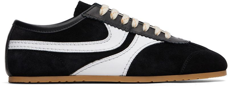 Black & White Suede Sneakers 262358M237002