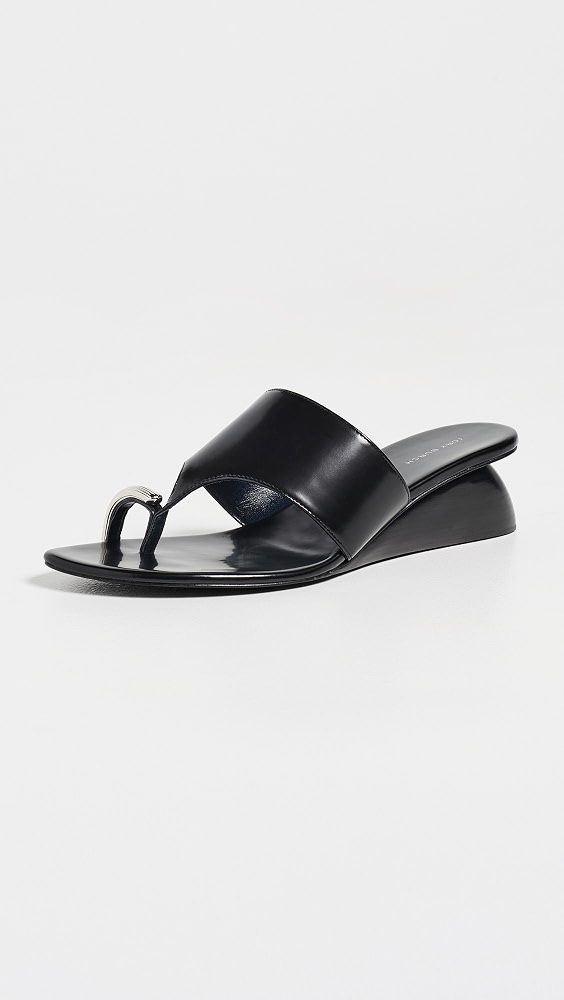 Pierced Wedge Sandals 45mm_Perfect Black