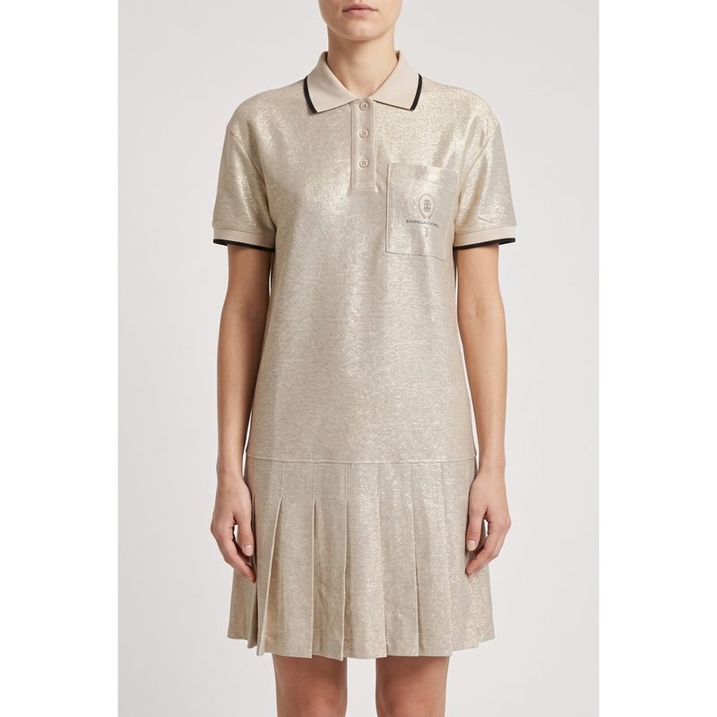 Brunello Cucinelli Wolight Gold Linen Blend Dress