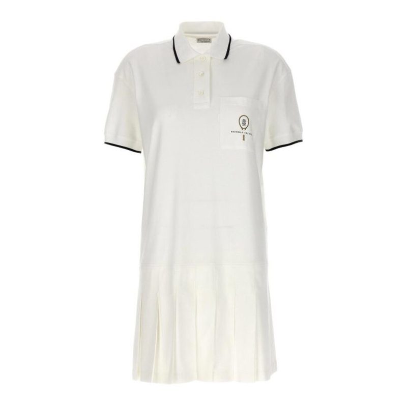 Brunello Cucinelli Wowhite Cotton Polo Dress