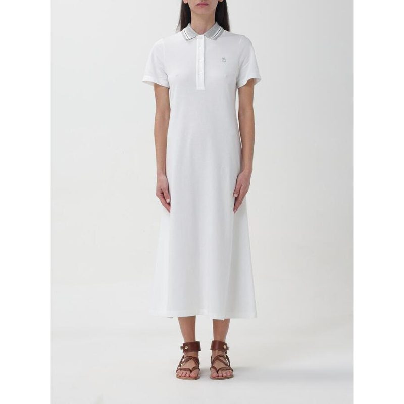 Brunello Cucinelli Wowhite Polo Collar Dress