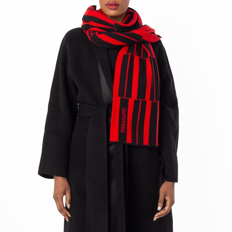 Piano Print Cashmere-Blend Scarf