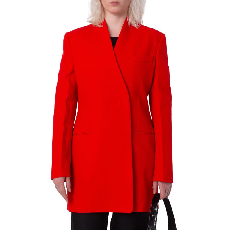 Single-Breasted Fitted Wool Blazer_Crimson