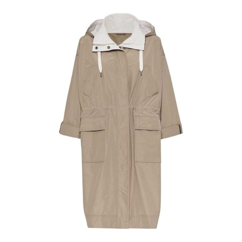 Brunello Cucinelli Wolight Beige Hooded Parka_Beige