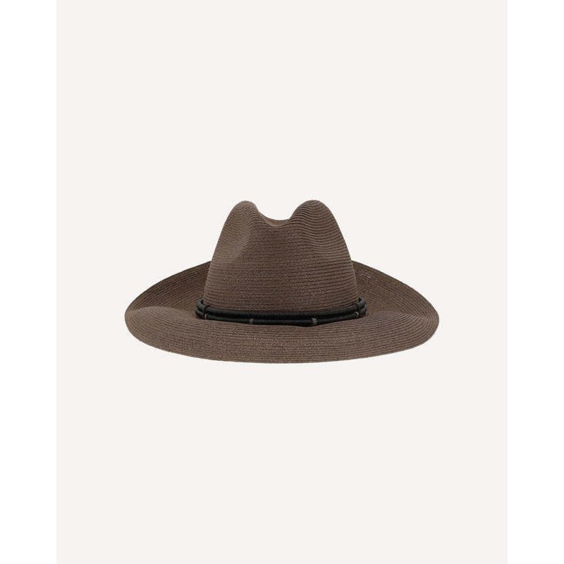 Brunello Cucinelli Wobrown Woven Straw Hat_Brown