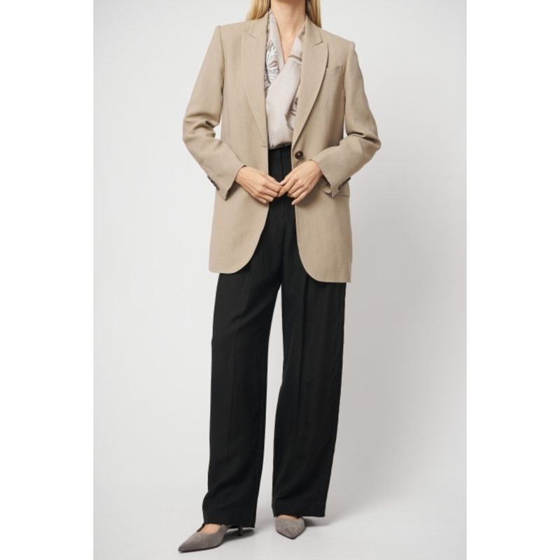 Brunello Cucinelli Wobeige Tailored Linen Jacket_Beige
