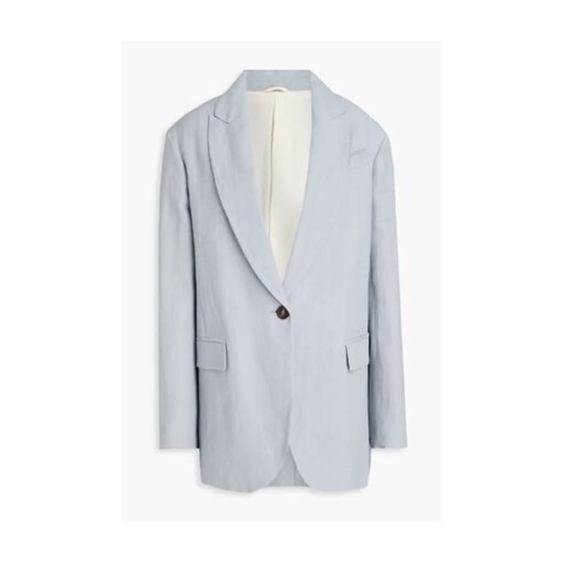 Brunello Cucinelli Wolight Blue Relaxed Blazer_Blue