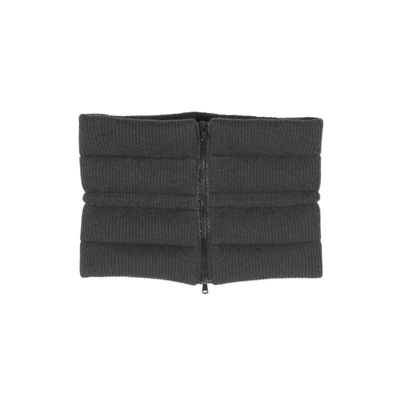 Brunello Cucinelli Dark Grey Wool Scarf_Grey