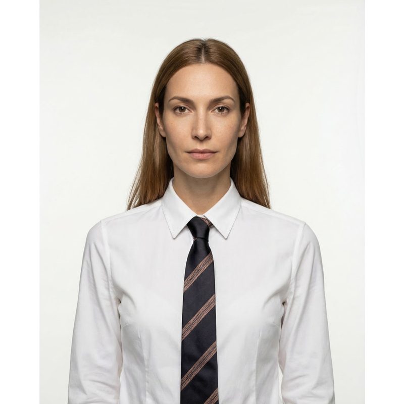 Brunello Cucinelli Womens100% Navy Silk Patterned Neck Tie_Navy