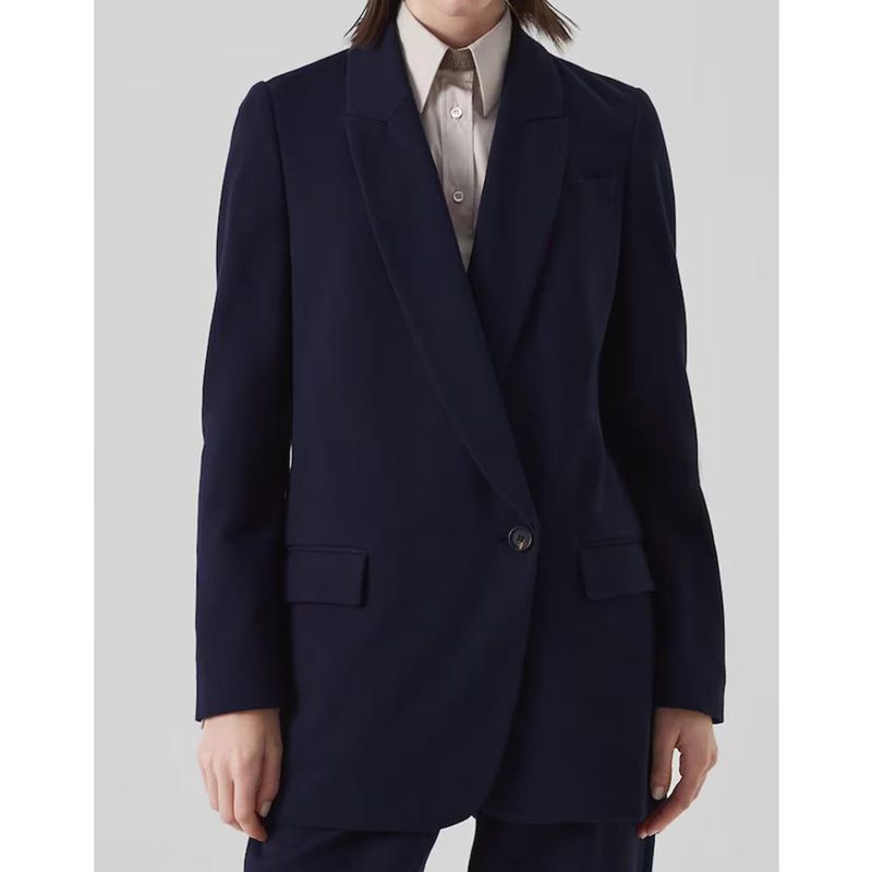 Brunello Cucinelli Blue Deconstructed Tailored Jacket_Navy