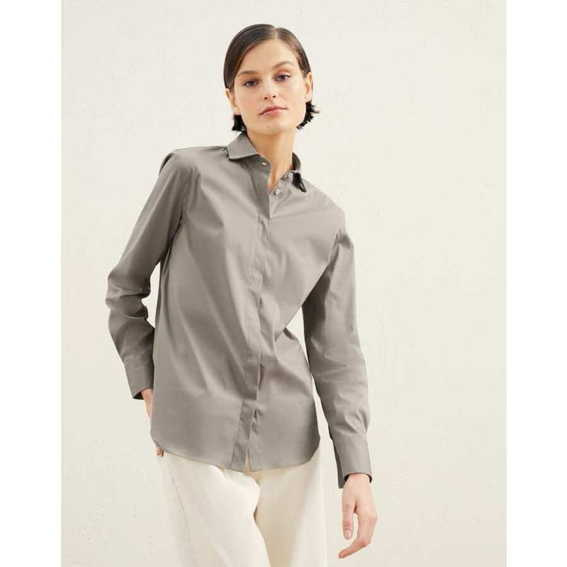 Brunello Cucinelli Wolight Grey Classic Shirt_Grey
