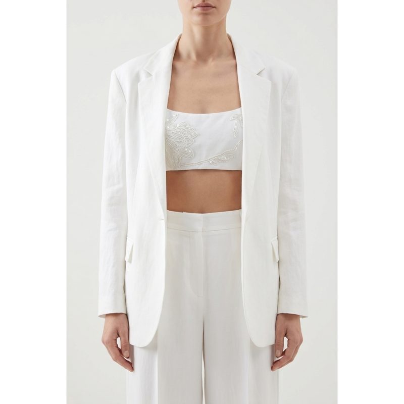 Brunello Cucinelli Wowhite Embroidered Cropped Top_White