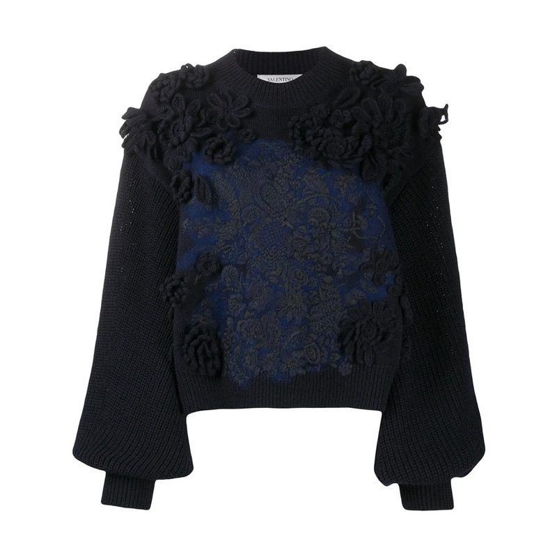 Garavani Garavani Embroidered Wool Jumper_Blue