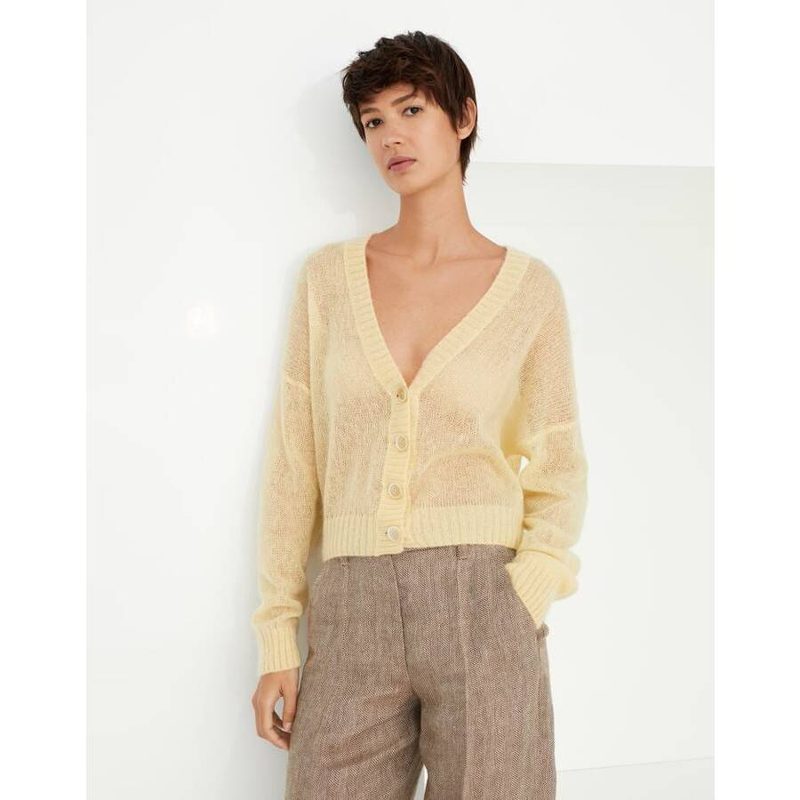 Brunello Cucinelli Wolight Yellow Wool Blend Sweater_Beige