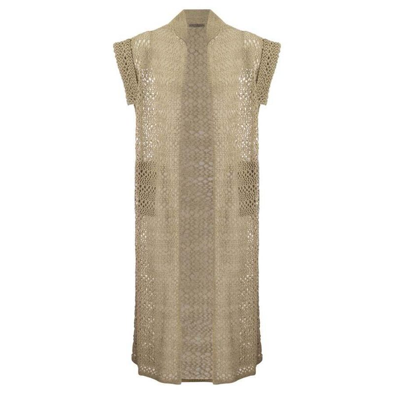 Brunello Cucinelli Wobeige Linen Silk Openwork Sweater_Beige