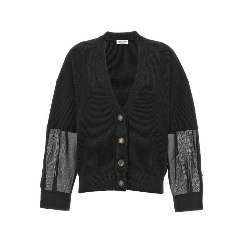 Brunello Cucinelli Woblack Ribbed Cotton Sweater_Black