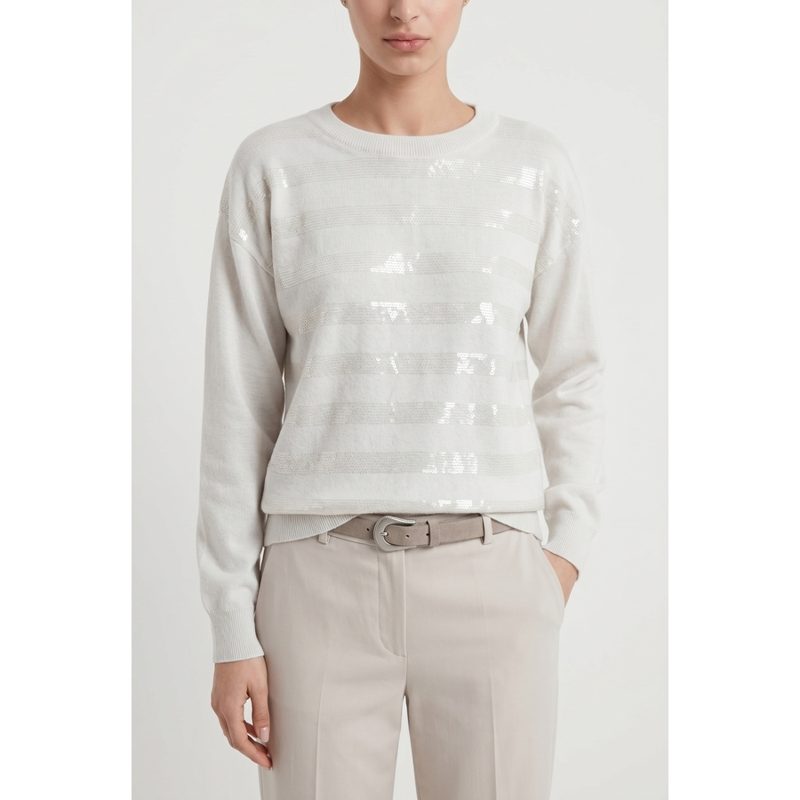 Brunello Cucinelli Wooff White Wool Sweater_White
