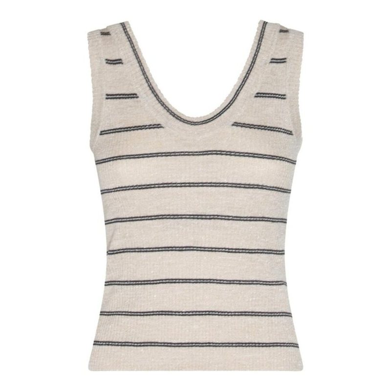 Brunello Cucinelli Striped Sleeveless Knit Sweater_Multi-Color