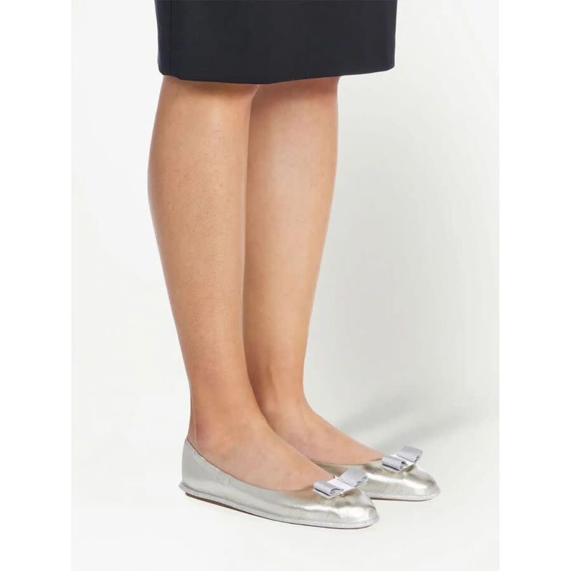Womens Silver Tone Ballerinas Flats_Silver Tone