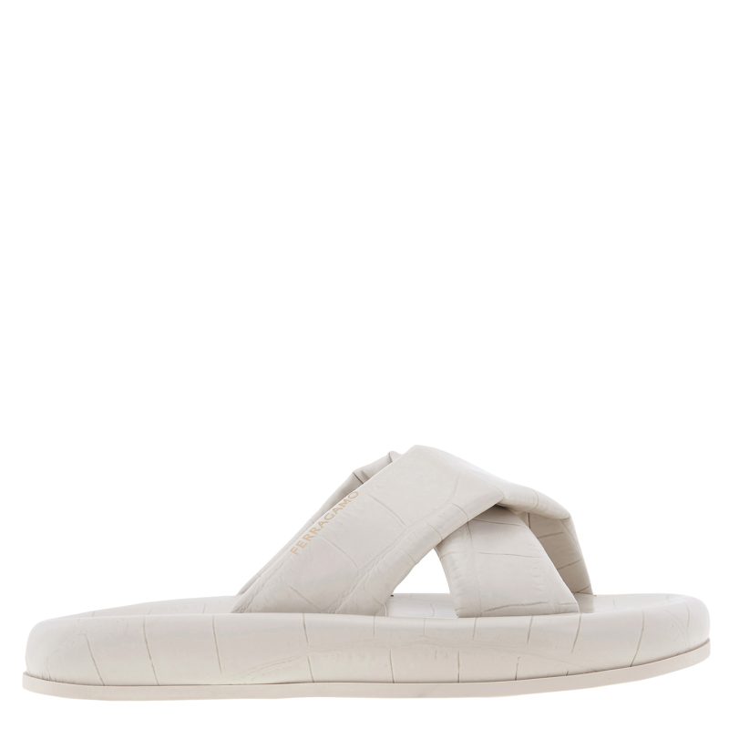Dasie CROC-EM[보스]ED Cross-Strap Slide Sandals_Jet Stream