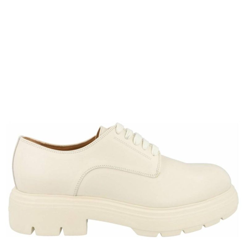 Devis Chunky Leather Derby Shoes_White