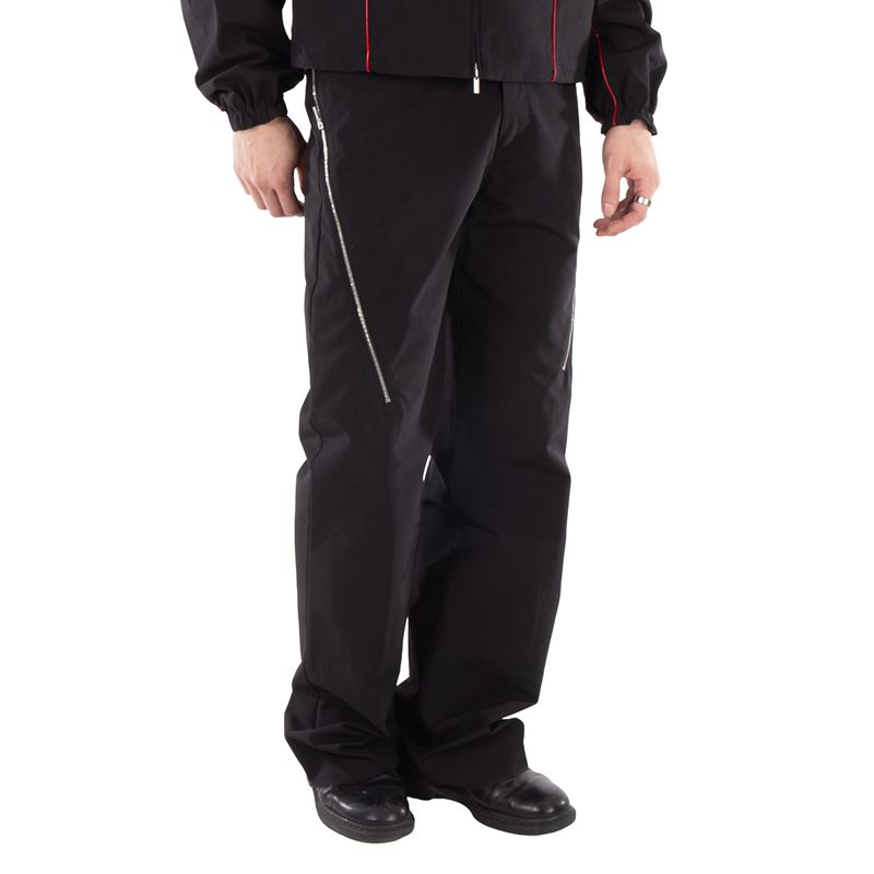 Zip Detail Tailored Trousers_Black