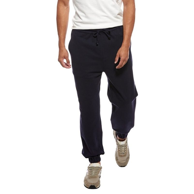 Brunello Cucinelli Dark Blue Cotton Blend Trousers_Blue