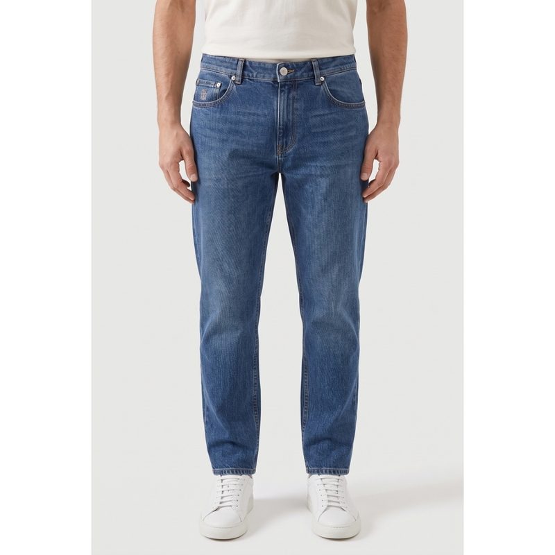 Brunello Cucinelli Medium Blue Traditional Trousers_Blue