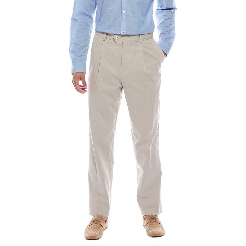 Brunello Cucinelli Light Beige Cotton Trousers_Beige