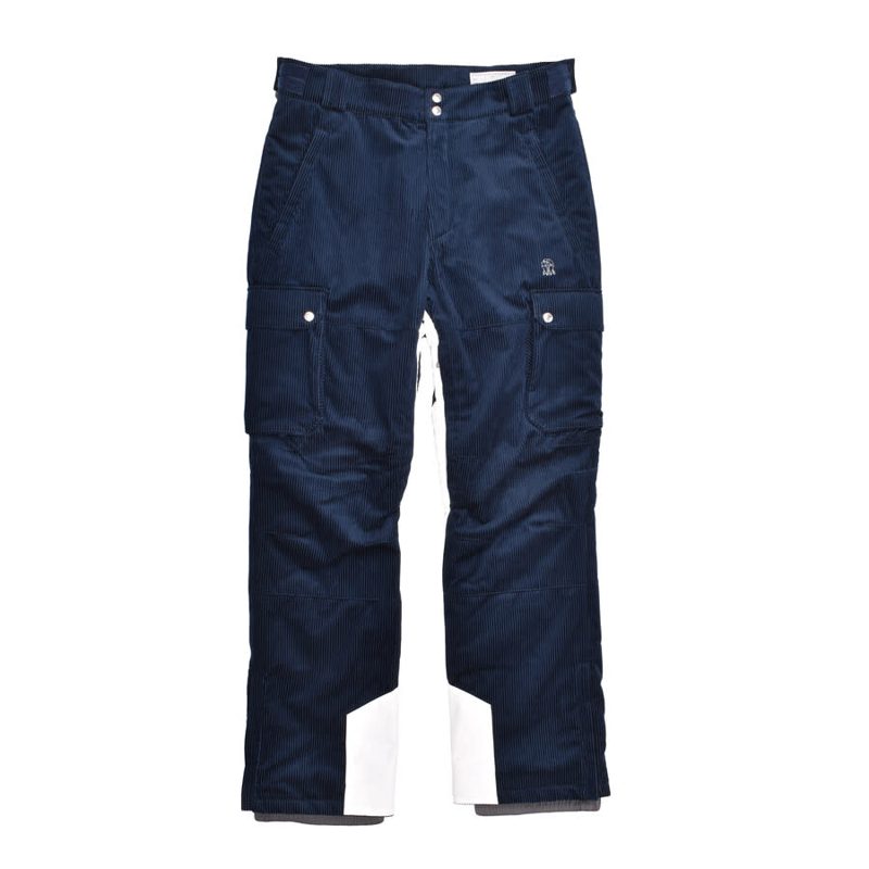Brunello Cucinelli Navy Corduroy Cargo Ski Pants_Navy