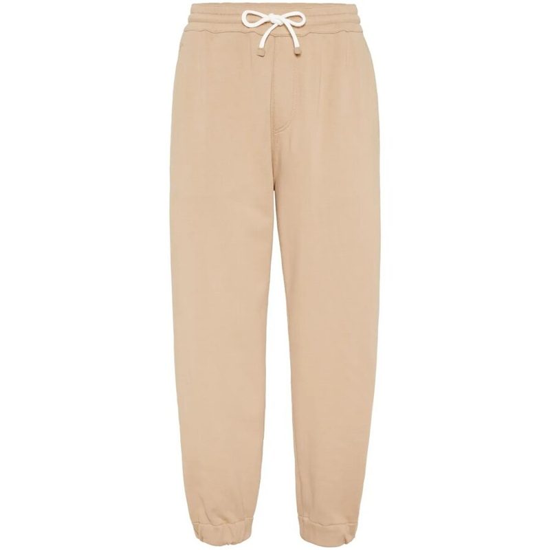 Brunello Cucinelli Crete Tailored Jogger Trousers_Beige
