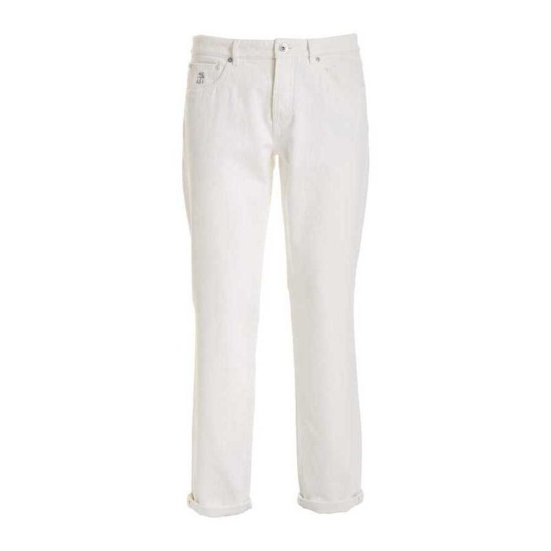 Brunello Cucinelli Snow White Tailored Trousers_White