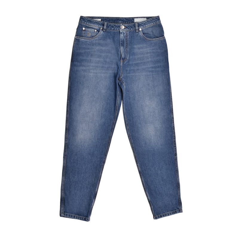 Brunello Cucinelli Medium Wash Denim Jeans Trousers_Blue