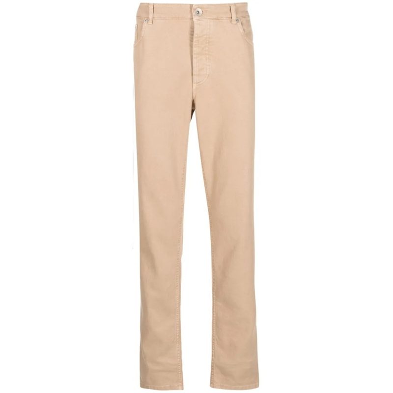 Brunello Cucinelli Beige Straight-Leg Trousers_Beige