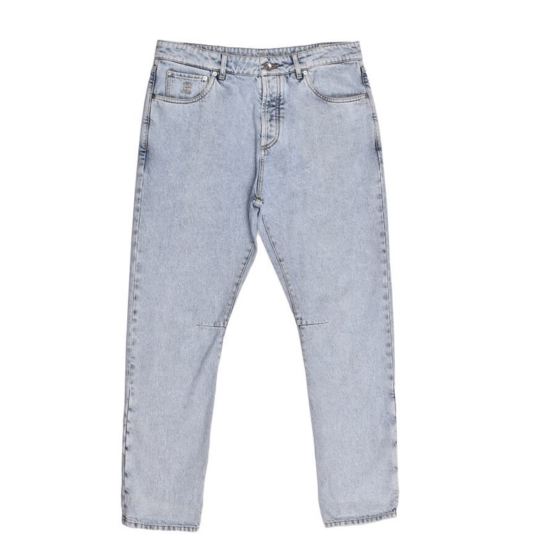 Brunello Cucinelli Light Wash Five-Pocket Jeans_Blue