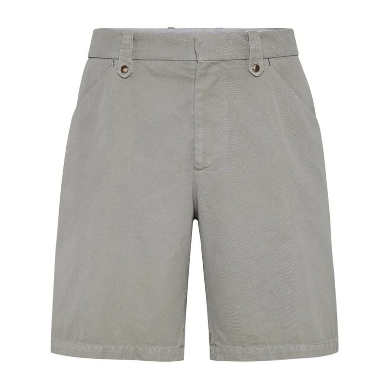 Brunello Cucinelli Khaki Tailored Shorts_Beige
