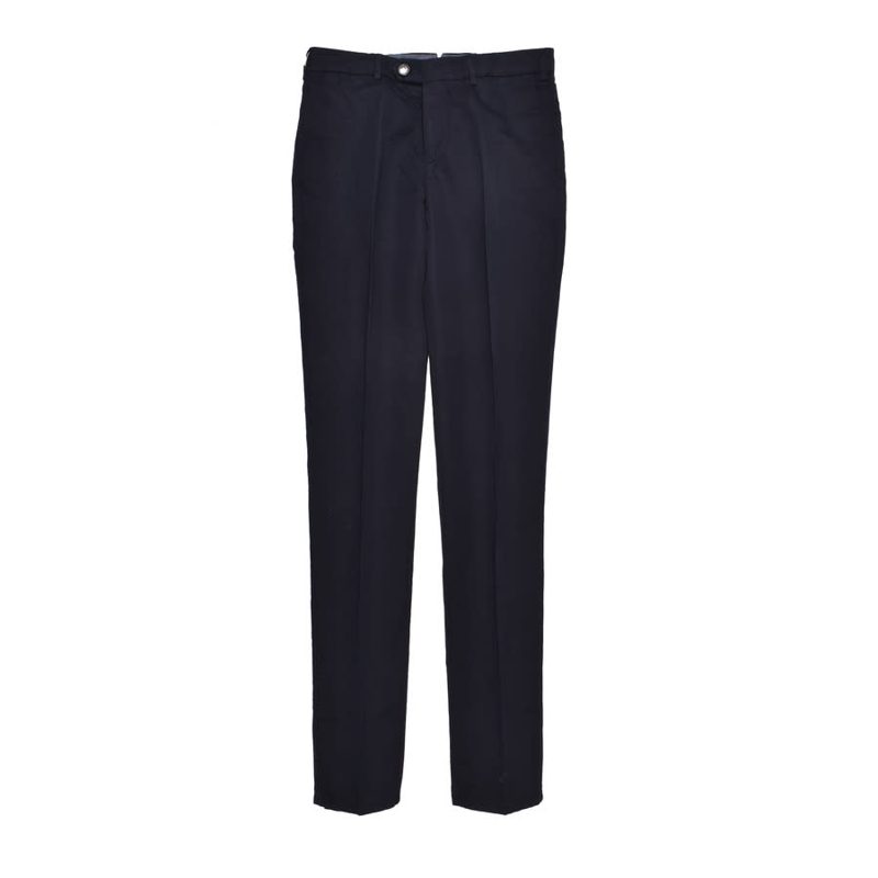 Brunello Cucinelli Navy Linen Blend Tailored Trousers_Navy