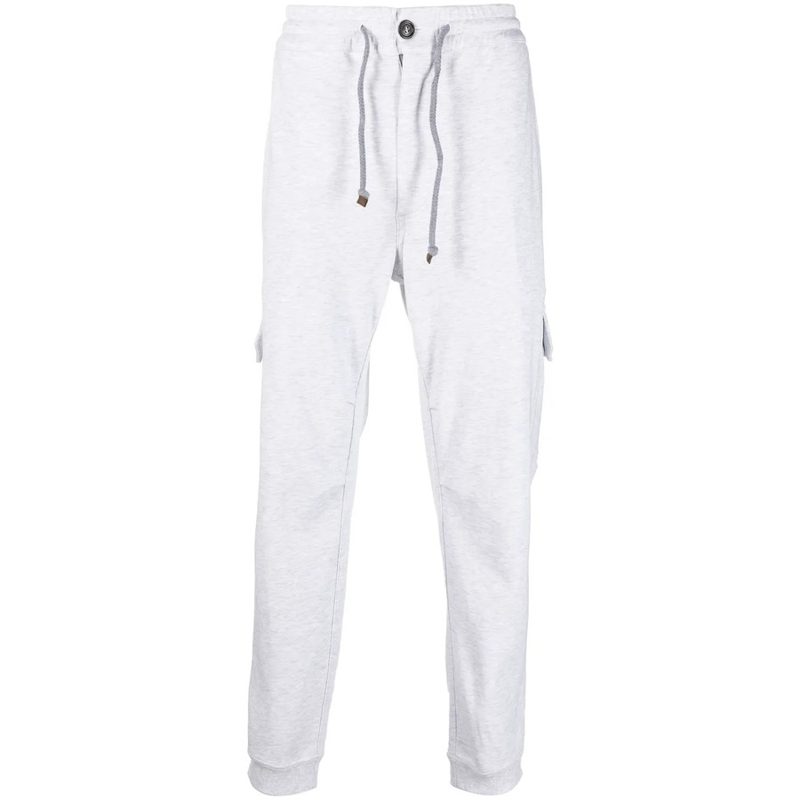 Brunello Cucinelli Light Grey Drawstring Cargo Trousers_Grey