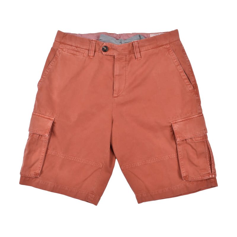 Brunello Cucinelli Orange Cargo Bermuda Shorts_Orange