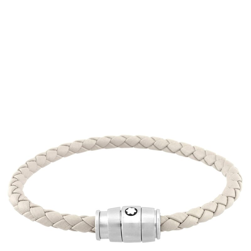 Montblanc Meisterstuck Steel & Cloudy Beige Leather Bracelet_Cloudy Beige