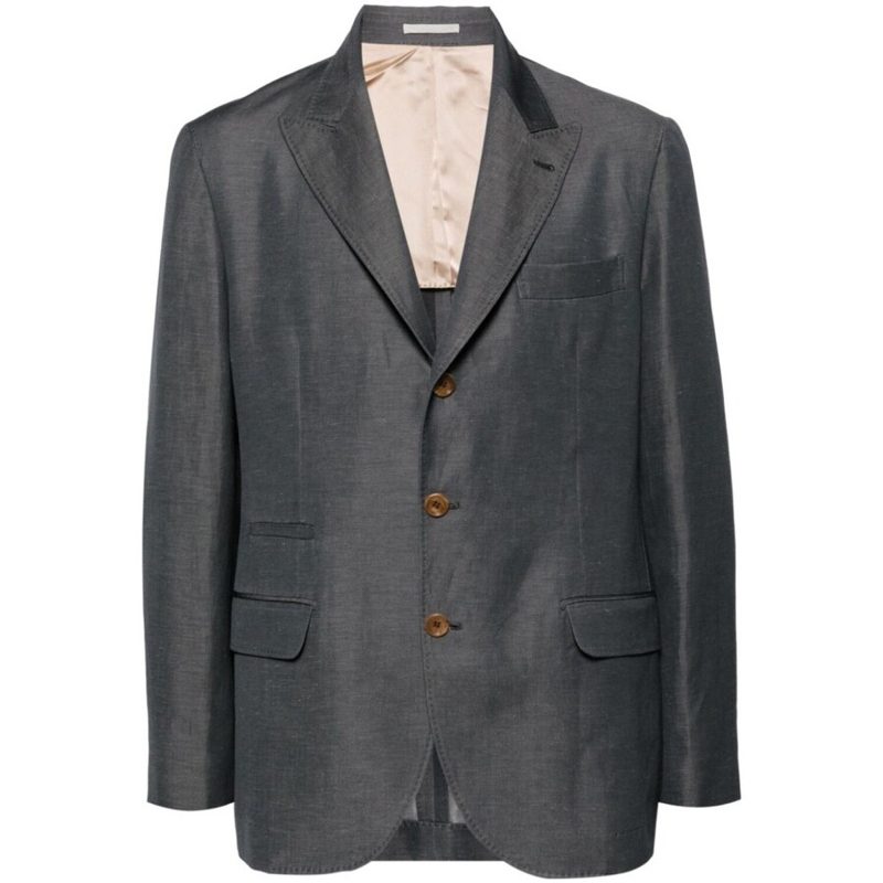 Brunello Cucinelli Charcoal Tailored Blazer_Grey