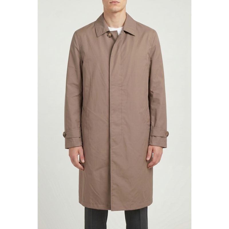 Brunello Cucinelli Taupe Tailored Trench Coat_Brown