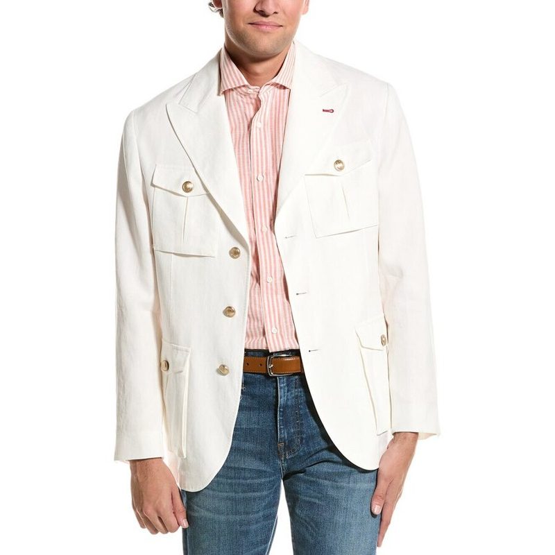 Brunello Cucinelli White Tailored Jacket With Pockets_White